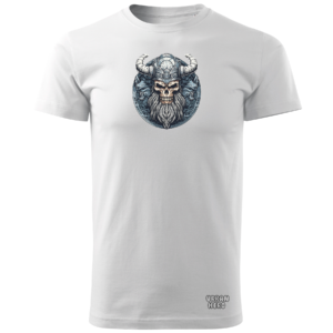 Biała Koszulka z nadrukiem wikinga