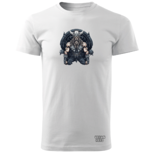 Biała Koszulka z nadrukiem wikinga