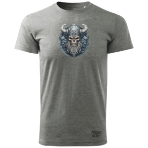 Szara Koszulka z nadrukiem wikinga