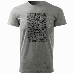 Szara koszulka z nadrukiem monsters