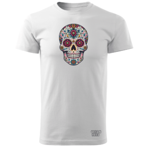 biała koszulka z nadrukiem sugar skull
