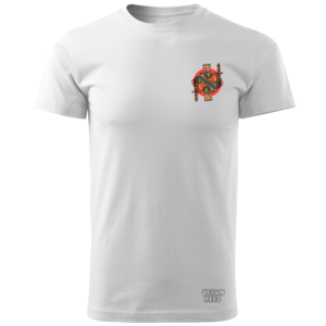 biała koszulka z nadrukiem bad king