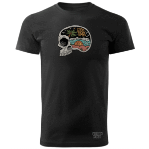 czarna koszulka bawełniana z nadrukiem bad times