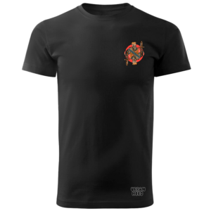 czarna koszulka z nadrukiem bad king