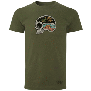 khaki koszulka bawełniana z nadrukiem bad times