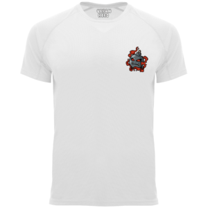 Biała koszulka sportowa angry bomb