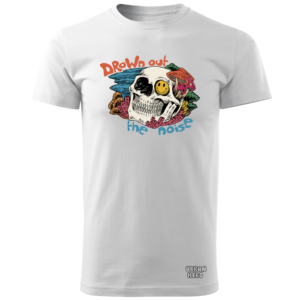 biała bawełniana koszulka z czaszka