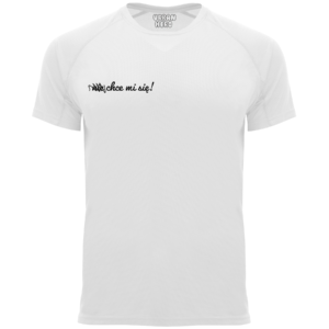 biała koszulka sportowa chce mi się