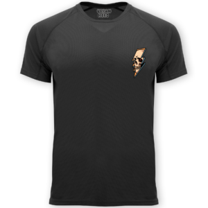 czarna koszulka sportowa thunder skull