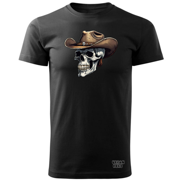 Czarna koszulka z nadrukiem Cowboy Skull