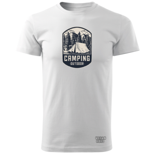 biała koszulka camping outdoor