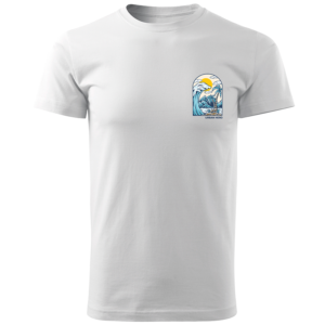 biała koszulka z nadrukiem paradise