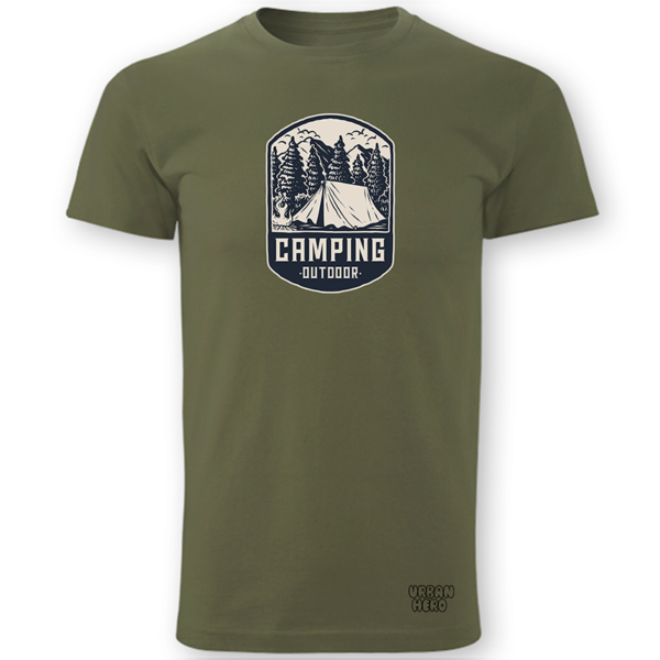 khaki koszulka camping outdoor