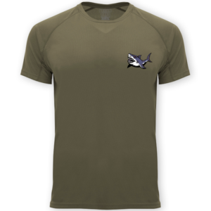 khaki koszulka sportowa angry shark