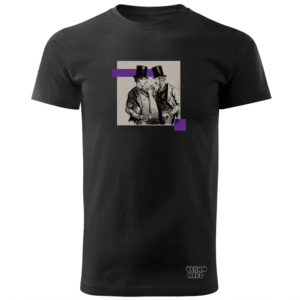 Czarna koszulka z nadrukiem Dżentelmenów