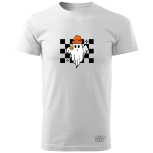 biała koszulka z nadrukiem duch piwosza