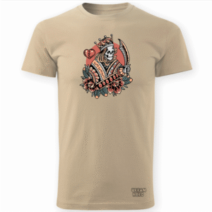 beżowa koszulka z nadrukiem brave king
