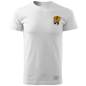 Biała koszuka bawełniana z nadrukiem happy pumpkin