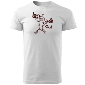 Biała koszulka bawełniana z nadrukiem let's chill out