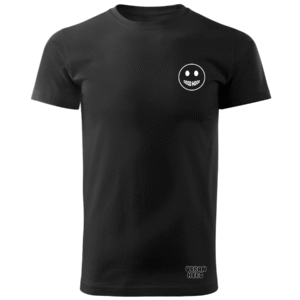 Czarna koszulka bawełniana z nadrukiem good mood