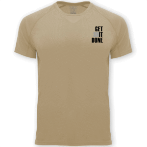 beżowa koszulka sportowa get it done