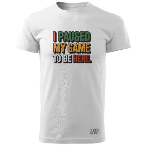 biała koszulka bawełniana I paused my game