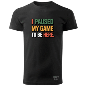 czarna koszulka bawełniana I paused my game