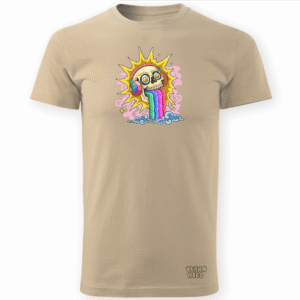 beżowa koszulka z nadrukiem Music rainbow