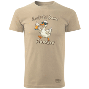 Beżowa koszulka bawełniana let's get some goose
