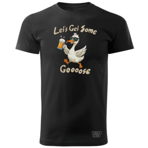 Czarna koszulka bawełniana let's get some goose