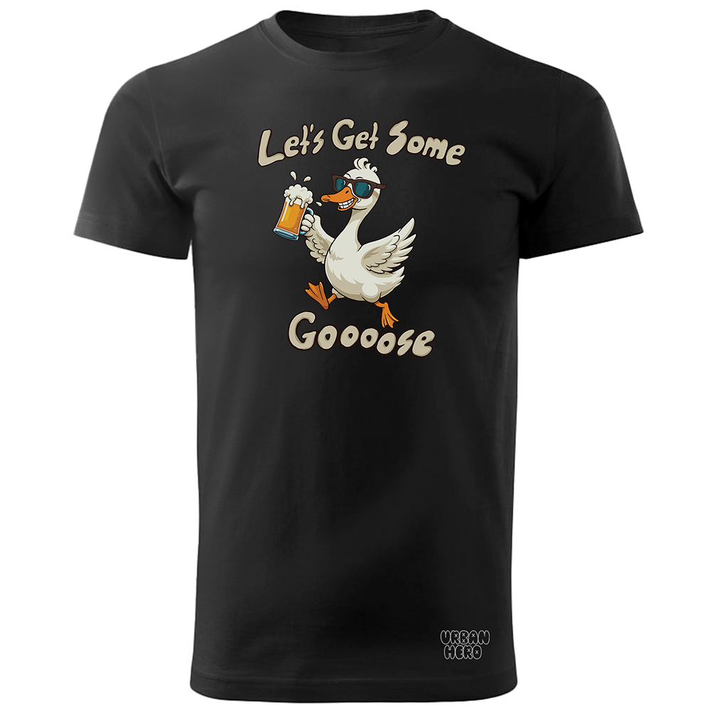 Czarna koszulka bawełniana let's get some goose