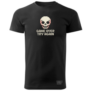 czarna koszulka bawełniana game over