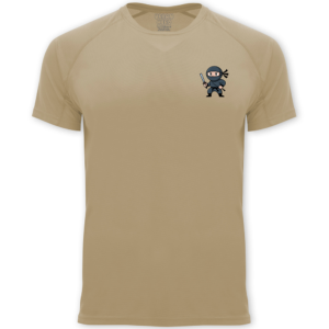 Beżowa koszulka sportowa z ninja