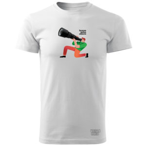 Biała koszulka dla fotografa