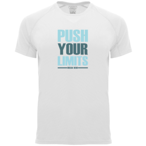 biała koszulka sportowa push your limits