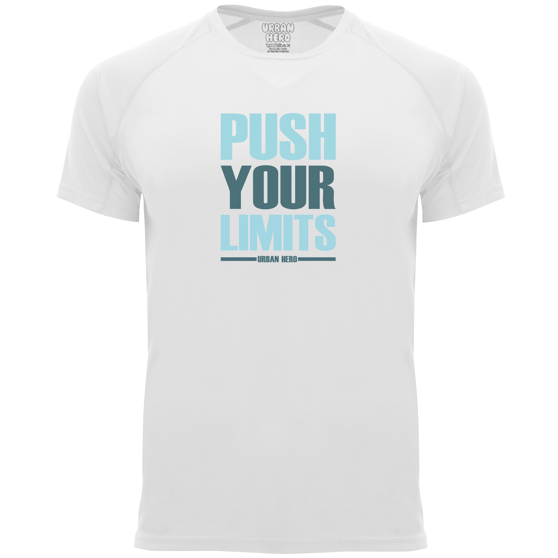 biała koszulka sportowa push your limits