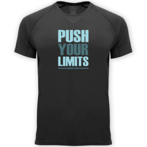 czarna koszulka sportowa push your limits