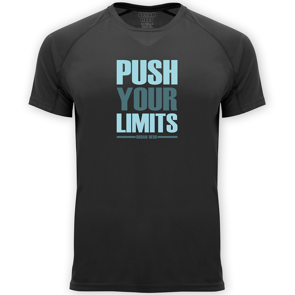 czarna koszulka sportowa push your limits