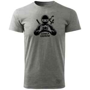 szara koszulka bawełniana dla fotografa