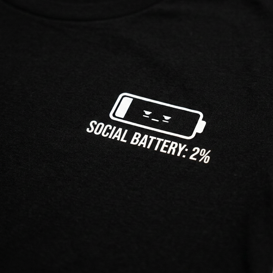 Koszulka z nadrukiem Social Battery - obrazek 2