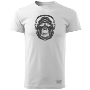 Biała koszulka bawełniana music gorilla